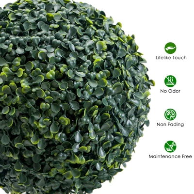 1pc Topiary Trees Artificial Outdoor, 35"/45" Milan Grass Ball Topiary Trees, Fake Greenery Tree With Planter Pot For Home, Office, Porch Decor 5 1pc Topiary Trees Artificial Outdoor, 35"/45" Milan Grass Ball Topiary Trees, Fake Greenery Tree With Planter Pot For Home, Office, Porch Decor - Image 3