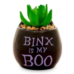 Silver Buffalo Disney Hocus Pocus "Binx Is My Boo" Ceramic Planter With Artificial Succulent
