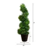 Nearly Natural 3-ft UV Resistant Boxwood Spiral Topiary Artificial Tree In Decorative Planter (Indoor/Outdoor)