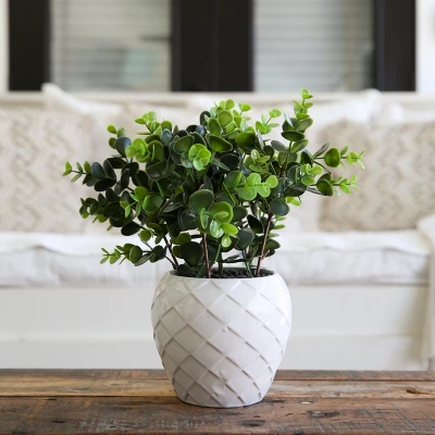 Nearly Natural 11-in Artificial Boxwood Plant With Decorative Planter 4 Nearly Natural 11-in Artificial Boxwood Plant With Decorative Planter - Image 2