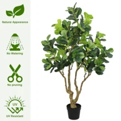 KWPZQEB 7FT H Artificial Banyan Tree, Large Faux Greenery With Natural Look Leaves, Tall Lush Faux Tree With Black Nursery Planter For Indoor, Outdoor -Artificial Flowers Sale GUEST 4b0175c0 5c72 4b22 9070 e616eda8ceb5