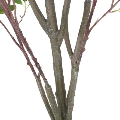 Artificial Milan Leaf Bonsai Tree For Home Office Decor Realistic Faux Plant With Oval Leaves And Textured Bark Indoor Decorative Greenery Planter 4 Artificial Milan Leaf Bonsai Tree For Home Office Decor Realistic Faux Plant With Oval Leaves And Textured Bark Indoor Decorative Greenery Planter - Image 2