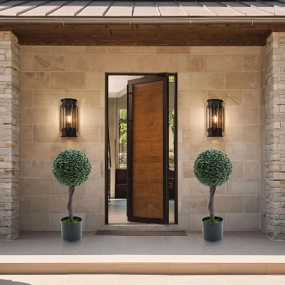 2pcs Topiary Trees Artificial Outdoor, 24" Milan Grass Ball Topiary Trees, Fake Greenery Tree With Planter Pot For Home, Office 7 2pcs Topiary Trees Artificial Outdoor, 24" Milan Grass Ball Topiary Trees, Fake Greenery Tree With Planter Pot For Home, Office - Image 5