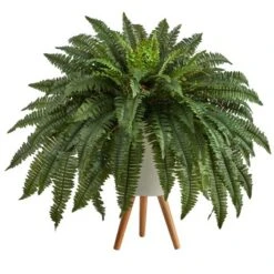 Nearly Natural 2.5-ft Boston Fern Artificial Plant In White Planter With Legs 9 Nearly Natural 2.5-ft Boston Fern Artificial Plant In White Planter With Legs -Artificial Flowers Sale GUEST 820601a7 225f 4d2b 8684 4136878097e8