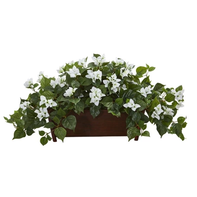 Nearly Natural Bougainvillea Artificial Plant In Decorative Planter, Purple 4 Nearly Natural Bougainvillea Artificial Plant In Decorative Planter, Purple - Image 2