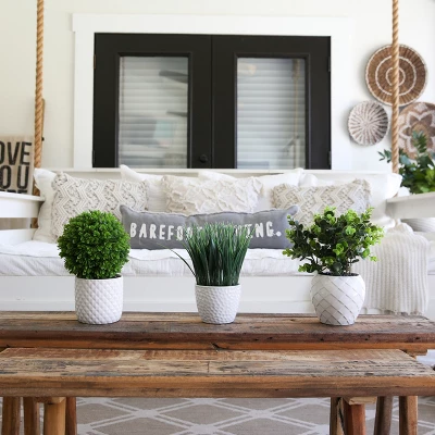 Nearly Natural 9-in Artificial Grass Plant With Decorative Planter 5 Nearly Natural 9-in Artificial Grass Plant With Decorative Planter - Image 3