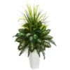 Nearly Natural Mixed River Fern And Dog Tail Artificial Plant In White Tower Planter -Artificial Flowers Sale GUEST 9cf11b9c 10f5 41f5 9335 091caa62b1a7