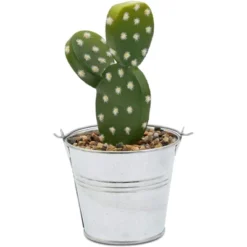 Juvale 4 Pack Artificial Succulents Planter, 4.7 "to 6.5" Green Fake Cactus Plants With Iron Bucket -Artificial Flowers Sale GUEST a4e120e5 53ac 4fea 9051 78dc6aea167f