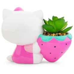 Silver Buffalo Sanrio Hello Kitty Strawberry 5-Inch Planter With Artificial Succulent -Artificial Flowers Sale GUEST ae767bb8 73d9 40dc bdd0 8e0721b97958