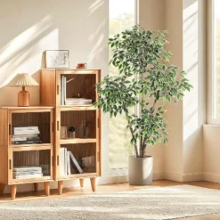 6ft Artificial Ficus Tree,Tall Faux Floor Plant With White Tall Planter White-Edged Leaves,Faux Greenery Tree For Garden Decor -Artificial Flowers Sale GUEST b21a660f c49e 4fff 9593 87d223b6f961