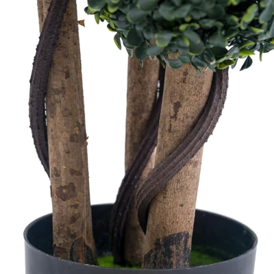 1pc Topiary Trees Artificial Outdoor, 35"/45" Milan Grass Ball Topiary Trees, Fake Greenery Tree With Planter Pot For Home, Office, Porch Decor 6 1pc Topiary Trees Artificial Outdoor, 35"/45" Milan Grass Ball Topiary Trees, Fake Greenery Tree With Planter Pot For Home, Office, Porch Decor - Image 4