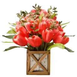 National Tree Company 20" Planter With Pink Tulips 7 National Tree Company 20" Planter With Pink Tulips -Artificial Flowers Sale GUEST bf3fce66 b76f 422d 9a5c dd751de7d1c0