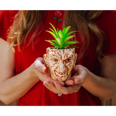 Silver Buffalo A Nightmare On Elm Street Freddy Krueger Ceramic Planter W/ Artificial Succulent 4 Silver Buffalo A Nightmare On Elm Street Freddy Krueger Ceramic Planter W/ Artificial Succulent - Image 2
