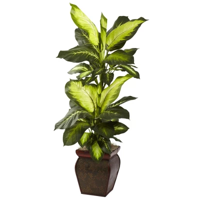 Nearly Natural 45-in Golden Dieffenbachia W/Decorative Planter 3 Nearly Natural 45-in Golden Dieffenbachia W/Decorative Planter