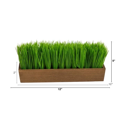 Nearly Natural 12-in Grass Artificial Plant In Decorative Planter 3 Nearly Natural 12-in Grass Artificial Plant In Decorative Planter