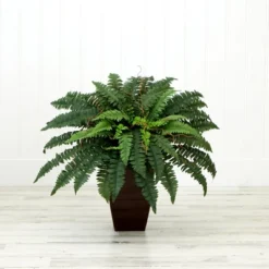Nearly Natural 23-in Artificial Boston Fern Plant With Tapered Bronze Square Metal Planter DIY KIT -Artificial Flowers Sale GUEST dc6bbd3a 2170 420b a4d9 c89d92c0d9e5