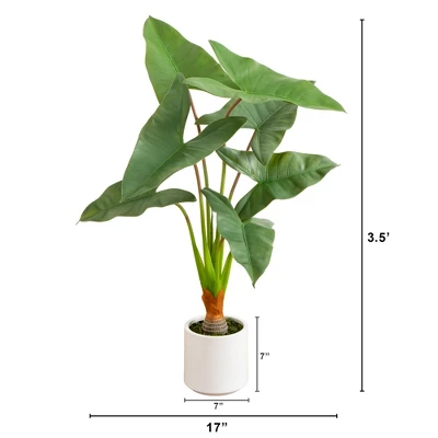 Nearly Natural 3.5-ft Artificial Arrowhead Philodendron In White Decorative Planter 3 Nearly Natural 3.5-ft Artificial Arrowhead Philodendron In White Decorative Planter