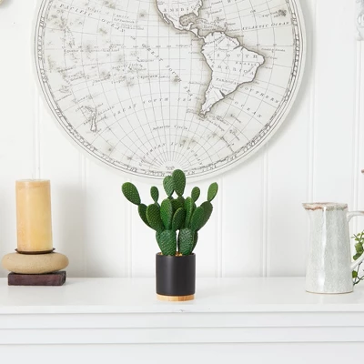 Nearly Natural 10-in Cactus Succulent Artificial Plant In Planter 4 Nearly Natural 10-in Cactus Succulent Artificial Plant In Planter - Image 2