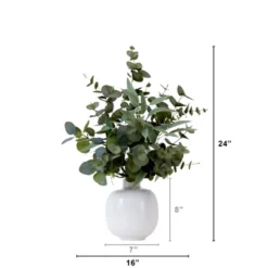 Nearly Natural 24-in Artificial Eucalyptus Leaves Arrangement With Ceramic Planter -Artificial Flowers Sale GUEST f2dca8d4 97f8 475f 9545 60b3e78376b8
