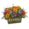 Nearly Natural 14-in Mixed Floral Artificial Arrangement In Rectangular Wood Planter -Artificial Flowers Sale GUEST f337a423 d5fc 4fa2 b604 10d3d9a0d3ed